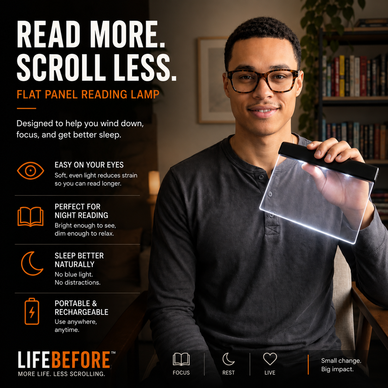 Reading Lamp – Eye-Friendly Night Light for Conscious Reading | LIFEBEFORE™